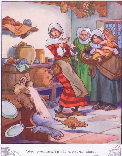 そして、女性たちのおしゃべり（カラーリトグラフ）まで台無しにした。 作： Thomas Heath Robinson