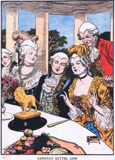 カノーヴァのバター・ライオン（カラーリトグラフ） 作： Thomas Heath Robinson