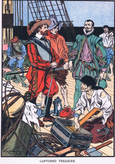 捕獲された宝物（カラーリトグラフ） 作： Thomas Heath Robinson