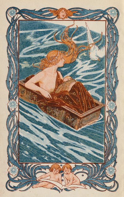 ダナエとペルセウス（カラーリトグラフ） 作： Thomas Heath Robinson