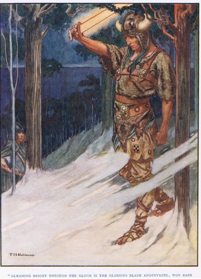 暗がりの中で白く輝く（リトグラフ） 作： Thomas Heath Robinson