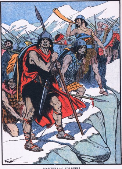 ハンニバル兵（カラーリトグラフ） 作： Thomas Heath Robinson