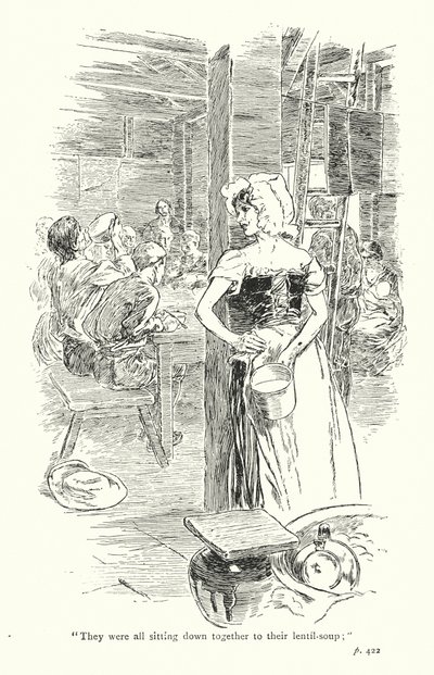 ローレンス・スターン著『センチメンタルな旅』の挿絵（リトグラフ） 作： Thomas Heath Robinson