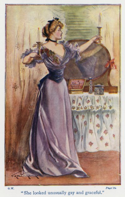 ルイーザ・M・オルコット著『良妻賢母』の挿絵（カラーリトグラフ） 作： Thomas Heath Robinson