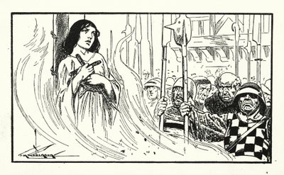 焼かれるジャンヌ・ダルク（リトグラフ） 作： Thomas Heath Robinson