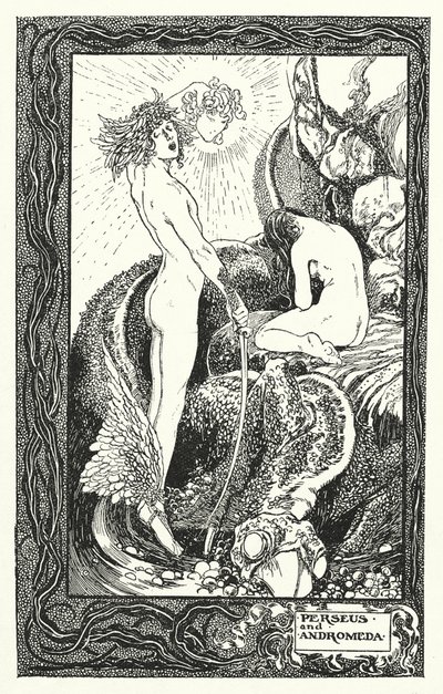 ペルセウスとアンドロメダ（リトグラフ） 作： Thomas Heath Robinson