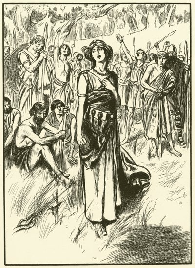 ボアディケア女王と兵士たち（エングレーヴィング） 作： Thomas Heath Robinson