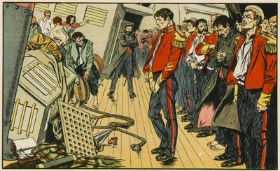 バーケンヘッドの英雄たち（カラーリトグラフ） 作： Thomas Heath Robinson