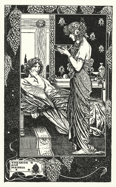 テセウスとメデイア（リトグラフ） 作： Thomas Heath Robinson