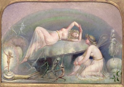 キノコで休む妖精、1860年頃 作： Thomas Heatherley