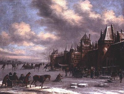 オランダの河口でのスケートシーン 作： Thomas Heeremans