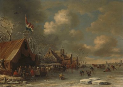 氷を楽しむ、1677年 作： Thomas Heeremans