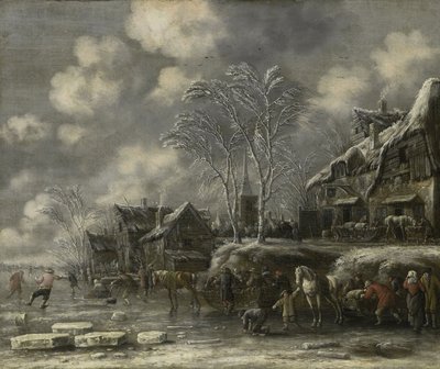 冬の情景、1675年 作： Thomas Heeremans
