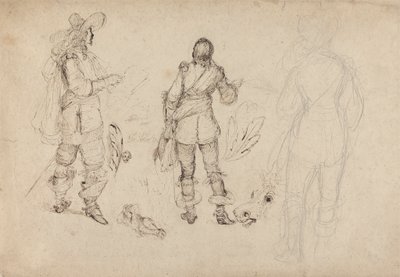 キャバリアーズ、ホースズ ヘッド、プルームのスケッチのページ 作： Thomas Henry Nicholson