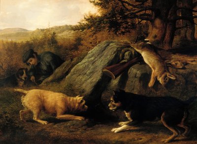 ラビットハンター、1850。 作： Thomas Hewes Hinckley