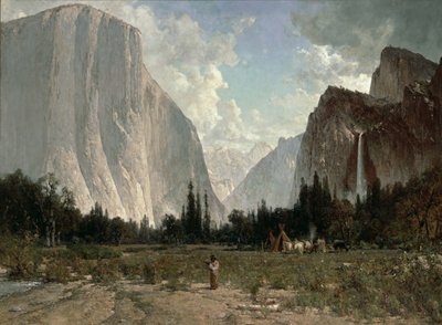 ブライダルベール滝、ヨセミテ、1870-84年頃（キャンバスに油彩） 作： Thomas Hill