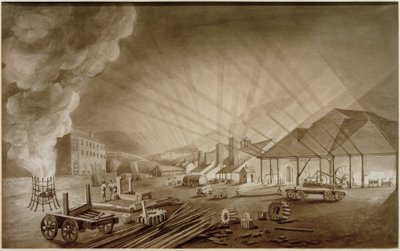 マーサーティドビルの圧延機 作： Thomas Hornor