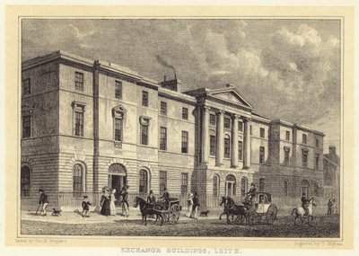 LeithのExchange Buildings（彫刻 作： Thomas Hosmer (after) Shepherd