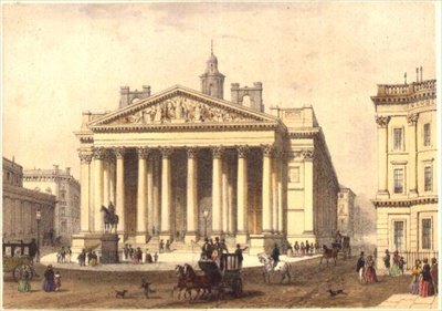 王立取引所、シャルル＝クロード・バシェリエ（1830-60年生）の彫刻、1854年にE Gambart & Co.1854年にE. Gambart & Co.(リトグラフ） 作： Thomas Hosmer (after) Shepherd