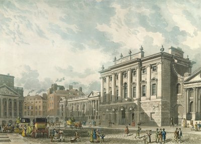 ダニエルハヴェル（1785-1826）によって刻まれたイングランド銀行の眺め、パブ。 1816アッカーマンの「芸術のリポジトリ」（アクアチント） 作： Thomas Hosmer Shepherd