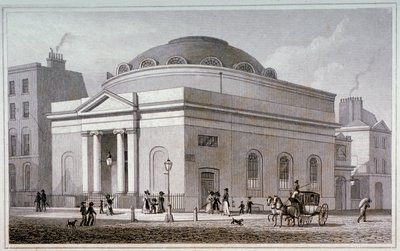 アルビオン・チャペル、ロンドン、1827年頃                                                作： Thomas Hosmer Shepherd