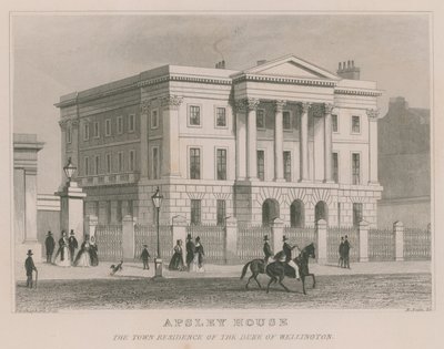 Apsley House、ハイドパークコーナー、ロンドン、ウェリントン公爵の邸宅 作： Thomas Hosmer Shepherd