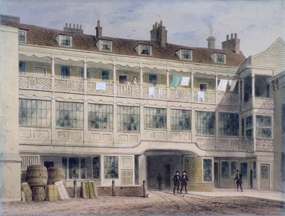 Belle Sauvage Yard、Ludgate Hill、ロンドン、c1850 作： Thomas Hosmer Shepherd