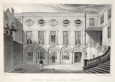 ロンドンのブリューワーズホール、アドルストリート、そして19世紀のパブの周辺。 Jones und Co.、1827-1829 作： Thomas Hosmer Shepherd