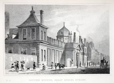 大英博物館、グレートラッセルストリート、「19世紀のロンドンとその周辺」パブから。 Jones und Co.、1827-1829 作： Thomas Hosmer Shepherd