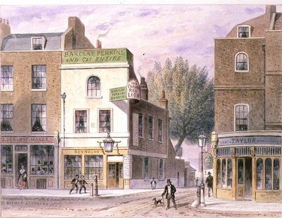 彫られたレッド ライオン イン、イズリントン グリーン、家屋 1660 年 作： Thomas Hosmer Shepherd