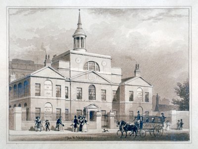 シティ オブ ロンドン横たわっている病院、シティ ロード、フィンズベリー、ロンドン、c1827。 作： Thomas Hosmer Shepherd