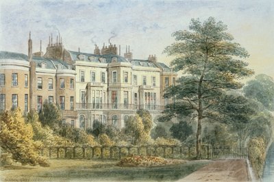 プリヴィガーデン（1788〜1850）1851年のサーロバートピールの家の東正面 作： Thomas Hosmer Shepherd