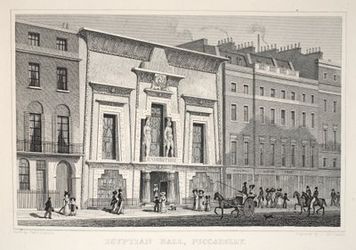エジプトホール、ピカデリー、「ロンドンと19世紀の環境」パブから。 Jones und Co.、1827-1829 作： Thomas Hosmer Shepherd