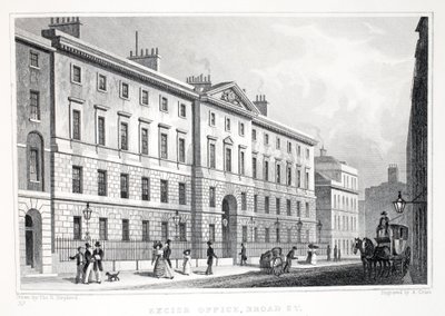 「ロンドンと19世紀の環境」パブのブロードストリートのエクサイスオフィス。 Jones und Co.、1827-1829 作： Thomas Hosmer Shepherd