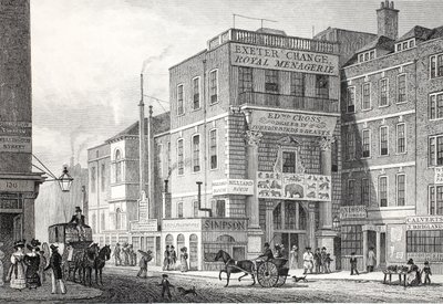 エクセターチェンジ、ストランド、「ロンドンと19世紀の環境」パブから。 Jones und Co.、1827-1829 作： Thomas Hosmer Shepherd