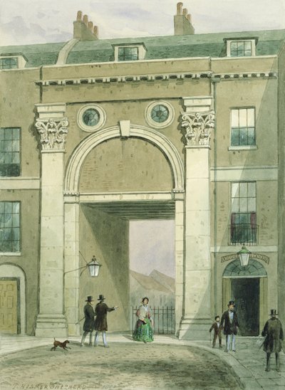川へのゲートウェイ、エセックスストリート、1857 作： Thomas Hosmer Shepherd