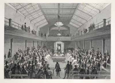 House of Commons、「ロンドンのインテリアとコスチュームとセレモニー」のパブから。ジョセフミード、ロンドン、1843年頃（鋼の彫刻） 作： Thomas Hosmer Shepherd