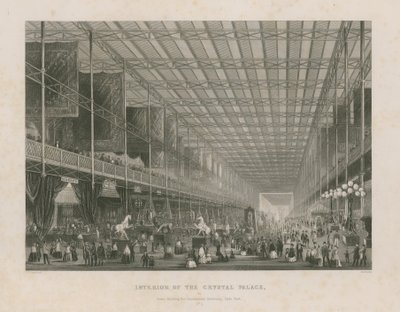 大展覧会の内部、1851年 作： Thomas Hosmer Shepherd