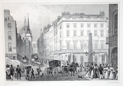 Ludgate Hill、フリートストリート、「ロンドンと19世紀の周辺」パブ。 Jones und Co.、1827-1829 作： Thomas Hosmer Shepherd