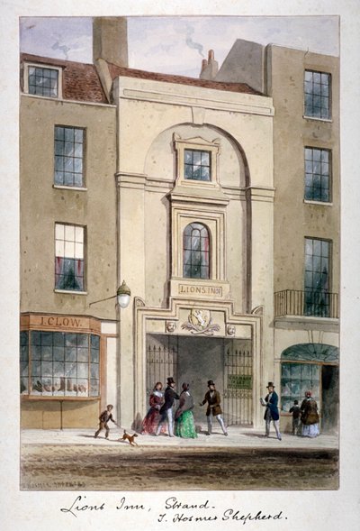 リヨンズ イン、ストランド、ウェストミンスター、ロンドン、c1850 作： Thomas Hosmer Shepherd