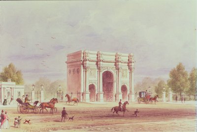 マーブルアーチ、1851年頃 作： Thomas Hosmer Shepherd