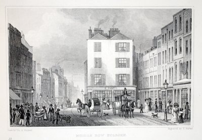 ミドルロウ、ホルボーン、「ロンドンと19世紀の環境」パブから。 Jones und Co.、1827-1829 作： Thomas Hosmer Shepherd