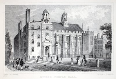 「ロンドンと19世紀の環境」パブのミドルテンプル。 Jones und Co.、1827-1829 作： Thomas Hosmer Shepherd