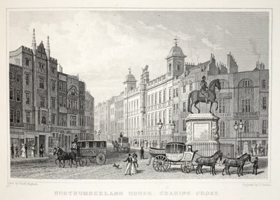 &39;ロンドンと19世紀の環境&39;パブのストランド、ノーサンバーランドハウス。 Jones und Co.、1827-1829 作： Thomas Hosmer Shepherd