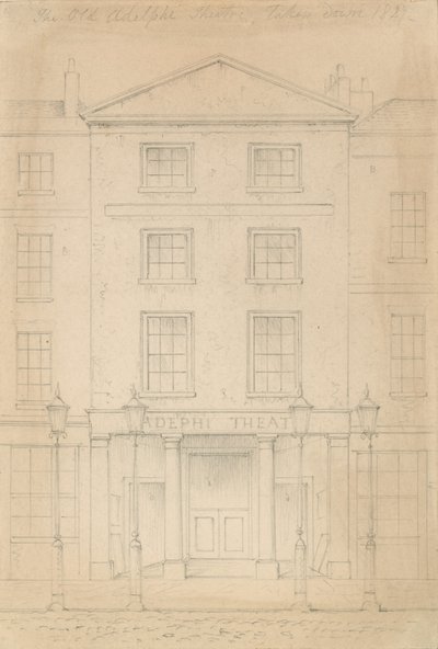 トーマスHシェパード著、ロンドンのアデルフィ劇場のオリジナルの鉛筆画 作： Thomas Hosmer Shepherd
