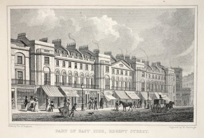 イーストサイドの一部、リージェントストリート、「ロンドンと19世紀の環境」パブから。 Jones und Co.、1827-1829 作： Thomas Hosmer Shepherd