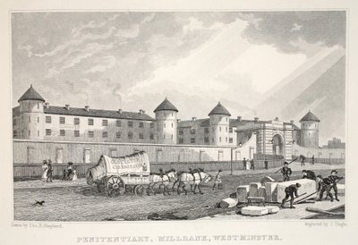 刑務所、ミルバンク、ウェストミンスター、「ロンドンと19世紀の環境」パブから。 Jones und Co.、1827-1829 作： Thomas Hosmer Shepherd