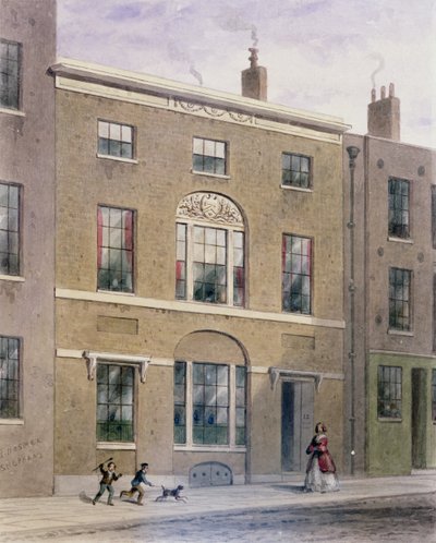 キャノンストリート、グレートブッシュレーンの配管工ホール、1851年 作： Thomas Hosmer Shepherd