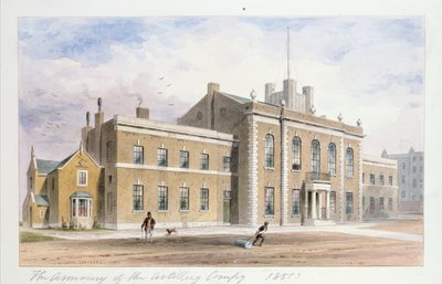 ロイヤルアーティレリーハウス、フィンズベリースクエア、1851年（紙にトイレ） 作： Thomas Hosmer Shepherd