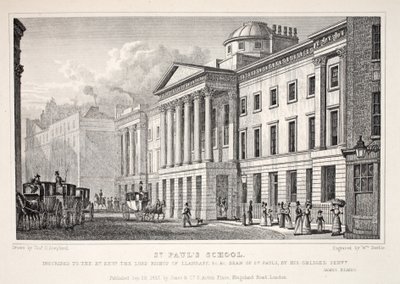 セントポールの学校、「ロンドンと19世紀の環境」パブから。 Jones und Co.、1827-1829 作： Thomas Hosmer Shepherd